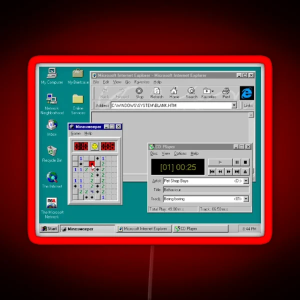 Windows 95 Desktop RGB Neon Sign