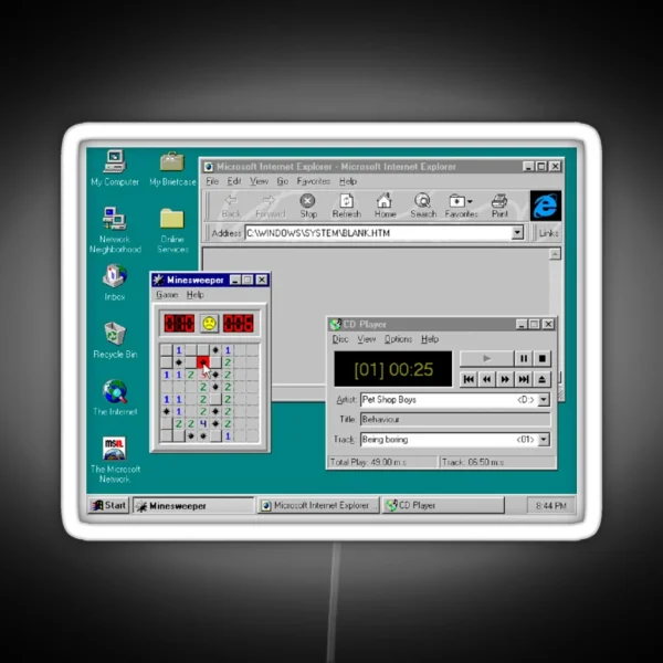 Windows 95 Desktop RGB Neon Sign