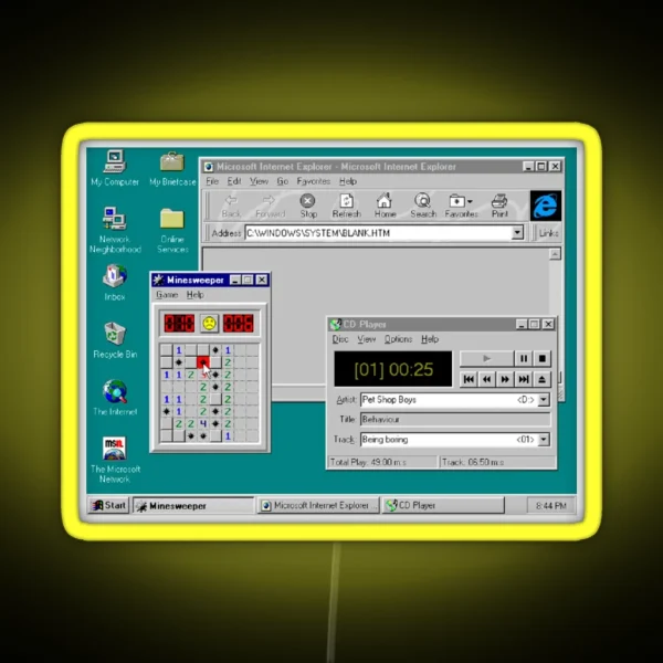 Windows 95 Desktop RGB Neon Sign