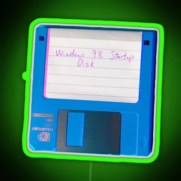Windows 98 Startup Disk RGB Neon Sign