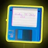 Windows 98 startup disk on a neon-lit background with RGB colors