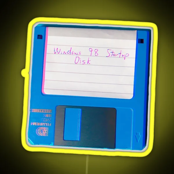 Windows 98 Startup Disk RGB Neon Sign