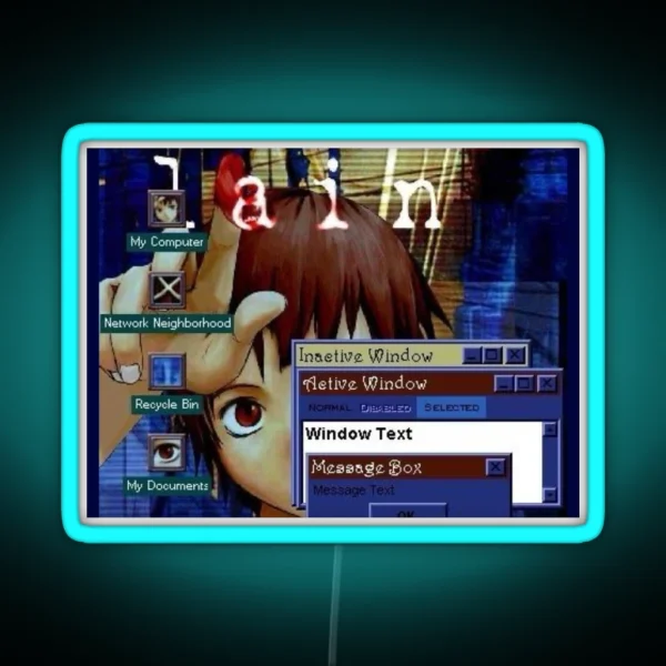 Windows Lain XP RGB Neon Sign
