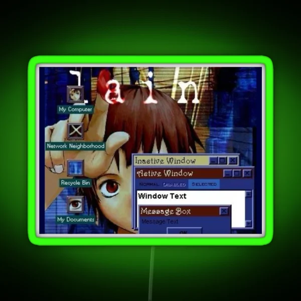 Windows Lain XP RGB Neon Sign