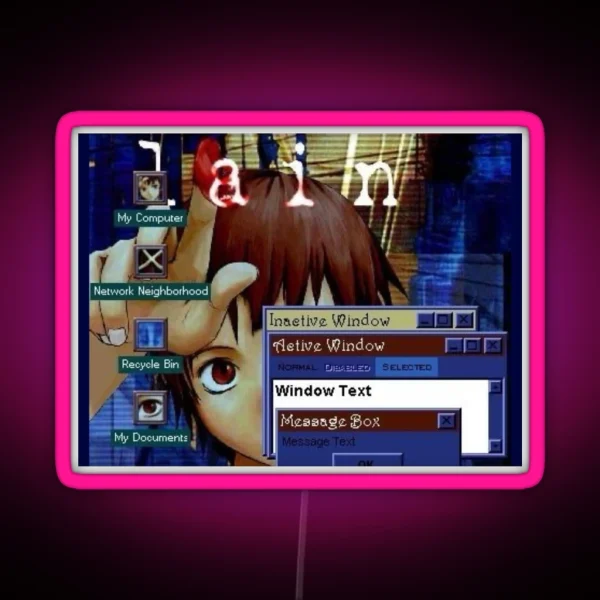 Windows Lain XP RGB Neon Sign