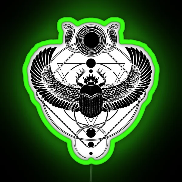 Winged Scarab And The Sun Disc RGB Neon Sign