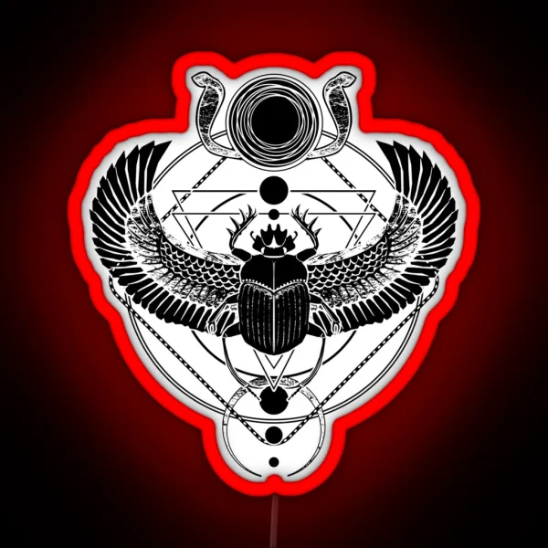 Winged Scarab And The Sun Disc RGB Neon Sign