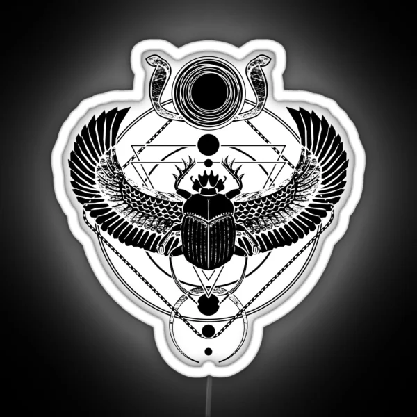 Winged Scarab And The Sun Disc RGB Neon Sign