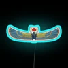Egyptian god Khnum represented by a winged scarab in neon blue