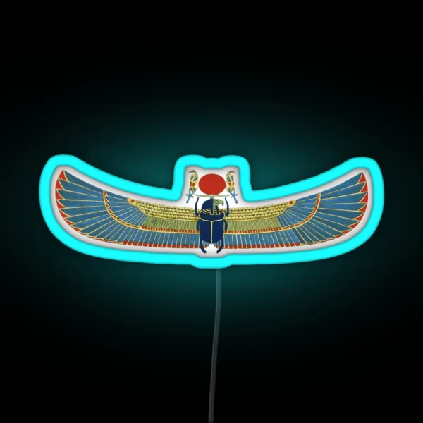 Winged Scarab Egyptian God Khnum RGB Neon Sign