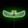 Winged scarab beetle symbol associated with Egyptian god Khnum in neon green