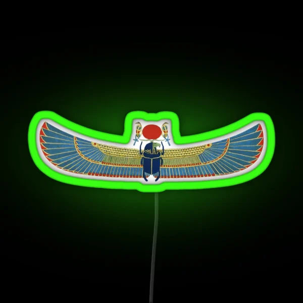 Winged Scarab Egyptian God Khnum RGB Neon Sign