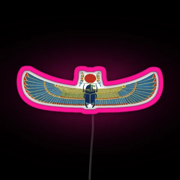 Winged Scarab Egyptian God Khnum RGB Neon Sign