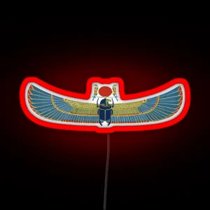 Winged Scarab Egyptian God Khnum RGB Neon Sign