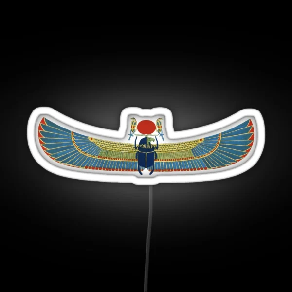 Winged Scarab Egyptian God Khnum RGB Neon Sign