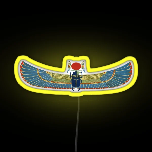 Winged Scarab Egyptian God Khnum RGB Neon Sign