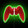 Neon Green Wings Sign in RGB Color
