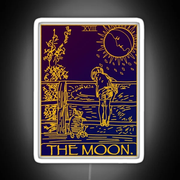 Winnie The Pooh The Moon Tarot Card Led RGB Neon Sign