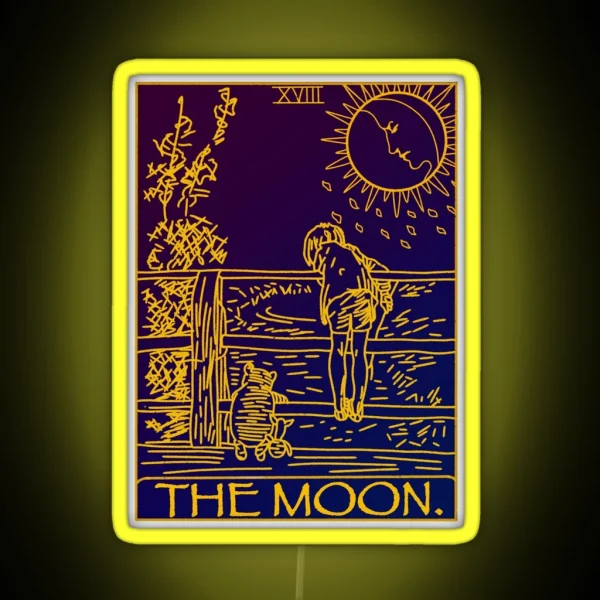 Winnie The Pooh The Moon Tarot Card Led RGB Neon Sign