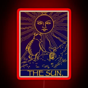 Winnie The Pooh The Sun Tarot Card Led RGB Neon Sign