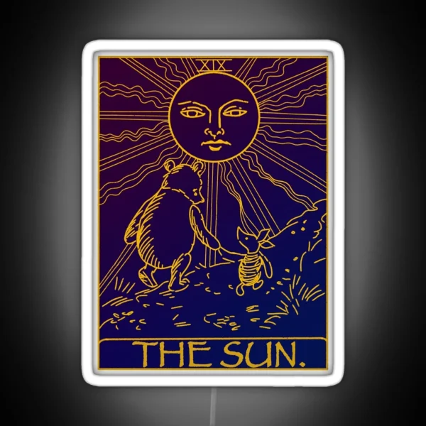 Winnie The Pooh The Sun Tarot Card Led RGB Neon Sign