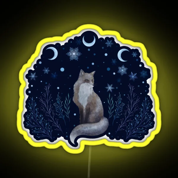 Winter Fox RGB Neon Sign