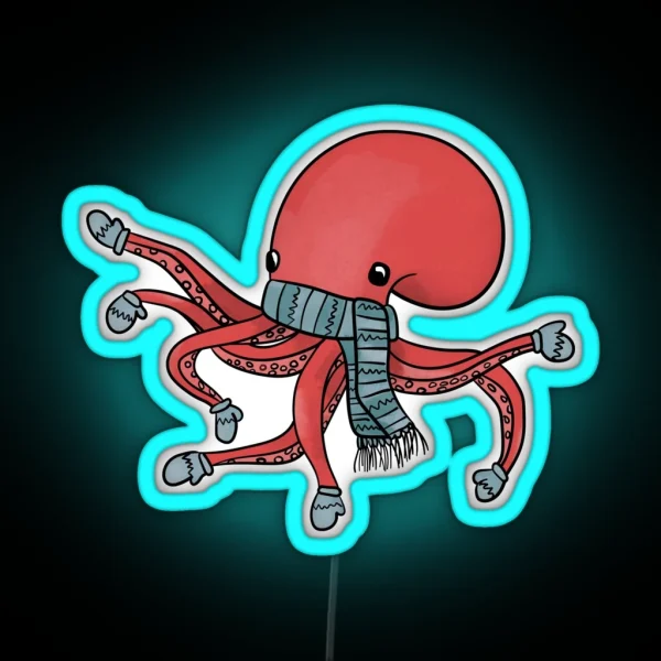 Winter Fun Octopus RGB Neon Sign