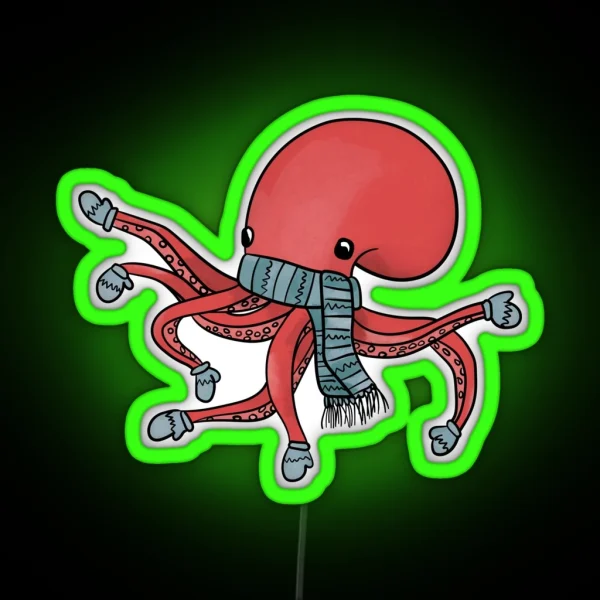 Winter Fun Octopus RGB Neon Sign