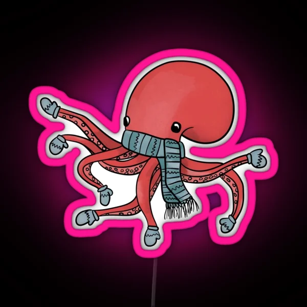 Winter Fun Octopus RGB Neon Sign