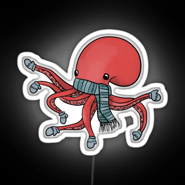 Winter Fun Octopus RGB Neon Sign