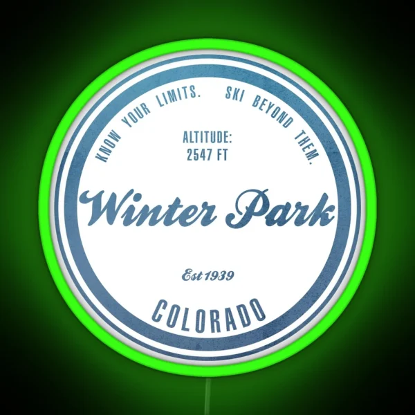 Winter Park Ski Resort Colorado RGB Neon Sign