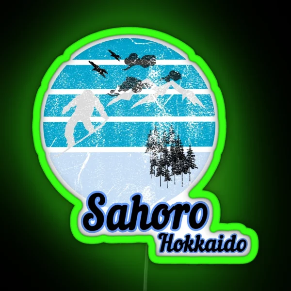 Winter Ski Vintage Hokkaido Japan Sahoro RGB Neon Sign