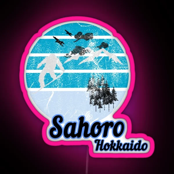 Winter Ski Vintage Hokkaido Japan Sahoro RGB Neon Sign