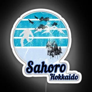 Winter Ski Vintage Hokkaido Japan Sahoro RGB Neon Sign