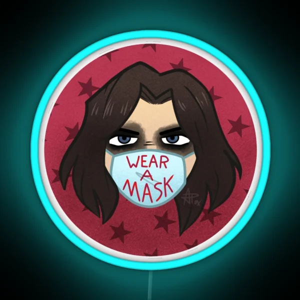 Winter Soldier Wear A Mask RGB Neon Sign