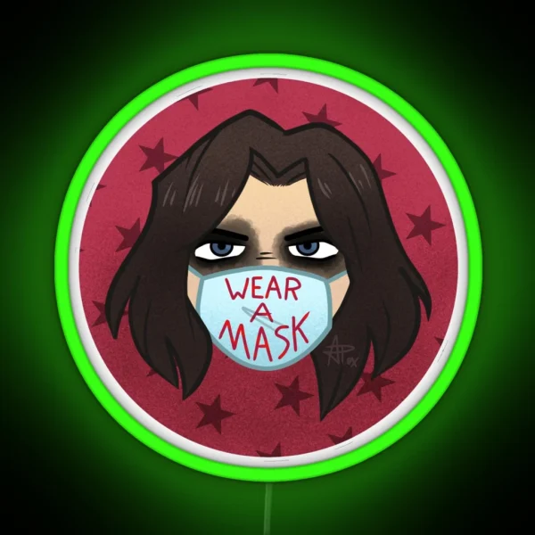 Winter Soldier Wear A Mask RGB Neon Sign