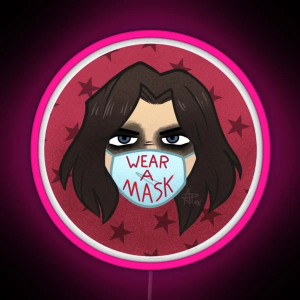 Winter Soldier Wear A Mask RGB Neon Sign