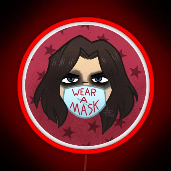 Winter Soldier Wear A Mask RGB Neon Sign