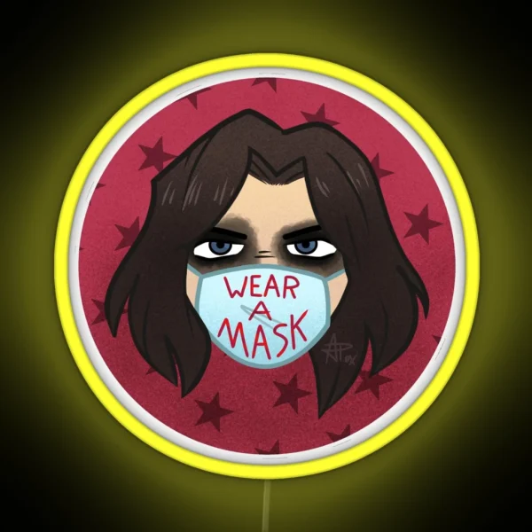 Winter Soldier Wear A Mask RGB Neon Sign