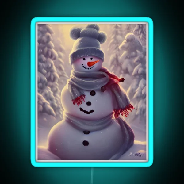 Winter Wonderland Snowman RGB Neon Sign