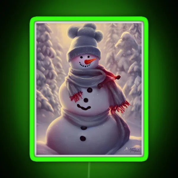 Winter Wonderland Snowman RGB Neon Sign