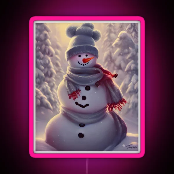 Winter Wonderland Snowman RGB Neon Sign