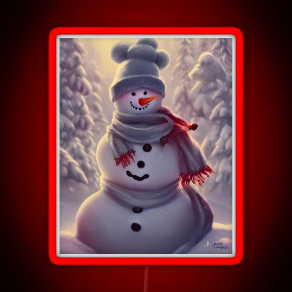 Winter Wonderland Snowman RGB Neon Sign