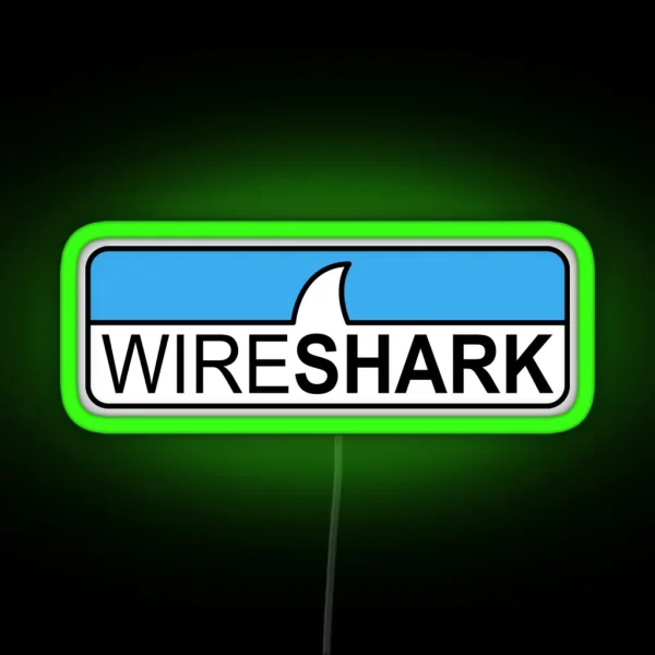 Wireshark Hi Res Logo Horizontal RGB Neon Sign