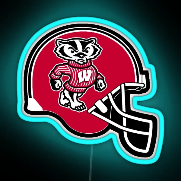 Wisconsin Badgers Football Helmet RGB Neon Sign