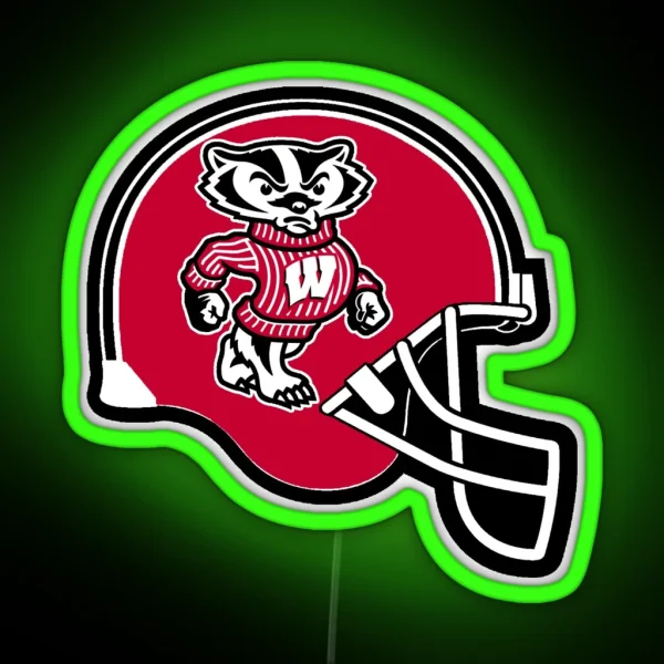 Wisconsin Badgers Football Helmet RGB Neon Sign