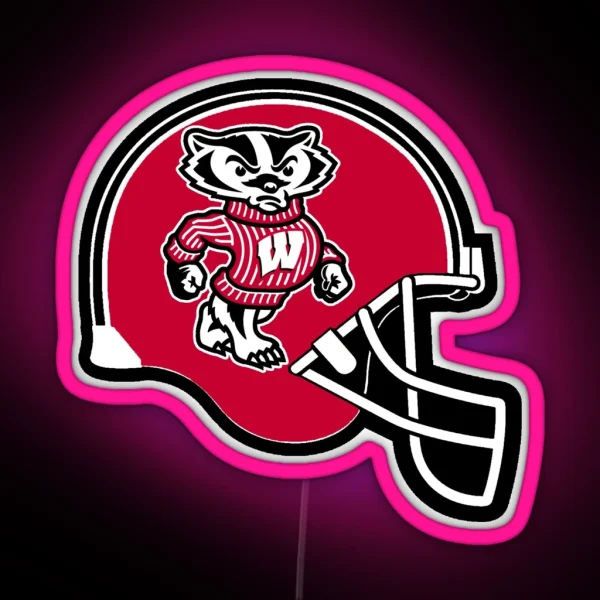 Wisconsin Badgers Football Helmet RGB Neon Sign