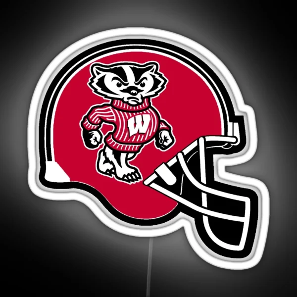 Wisconsin Badgers Football Helmet RGB Neon Sign