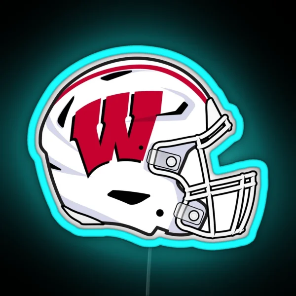 Wisconsin Football Helmet RGB Neon Sign
