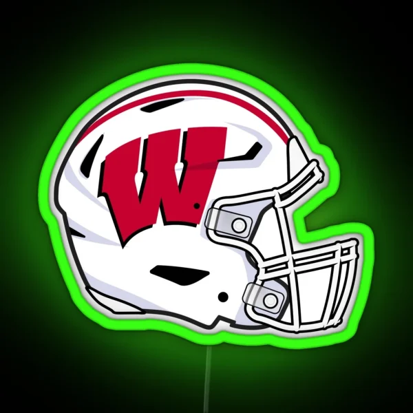 Wisconsin Football Helmet RGB Neon Sign